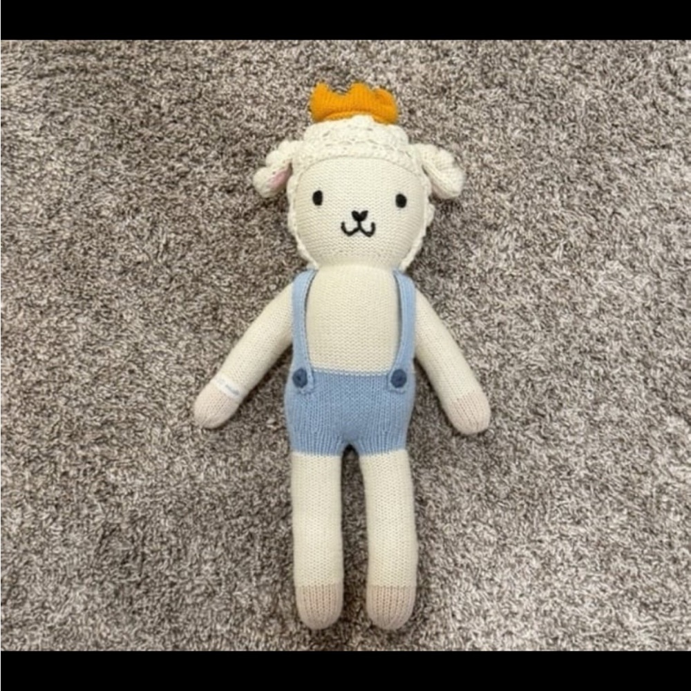 Orange and Blue Plush Doll with Overalls
